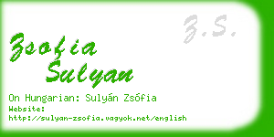 zsofia sulyan business card