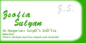 zsofia sulyan business card